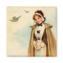 Pilgrim Woman Square Magnet