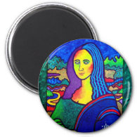 Piliero Mona Lisa 2 Inch Round Magnet