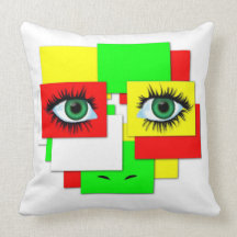 Pillow abstract background with eyes