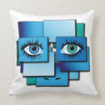 Pillow abstract background with eyes