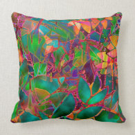 Pillow Floral Abstract Stained Glass