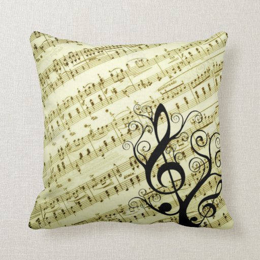 Pillow: Music Notes (Throw) Pillow Zazzle