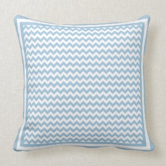 Pillow or Cushion, Blue and White Chevrons