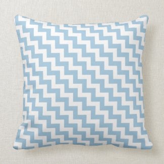 Pillow or Cushion, Blue and White Chevrons