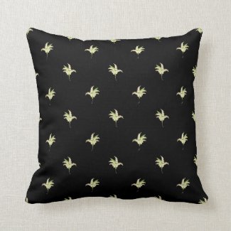 Pillow or Cushion: Lilies of the Valley on Black