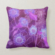 Pillow--Purple Bright Sunflowers