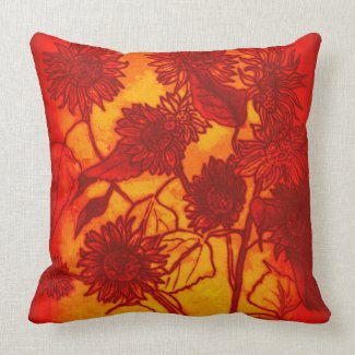 Pillow-Sassy Sunflowers in Orange