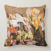 Pillow - Spring Sparrow atop Flower Perch pillows
