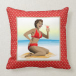 Pillow summer pin-up with cocktail