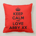 [Crown] keep calm and love abby xx  Pillows