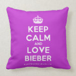 [Crown] keep calm and love bieber  Pillows