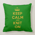 [Knitting crown] keep calm and knit on  Pillows