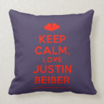 [Two hearts] keep calm, love justin beiber  Pillows
