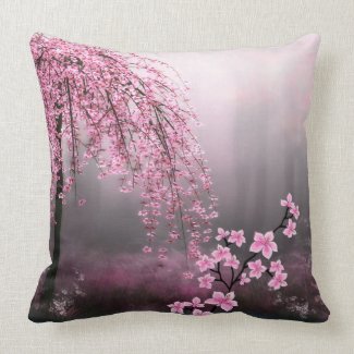 Pillows Asian Pink White Blossom mojo_throwpillow