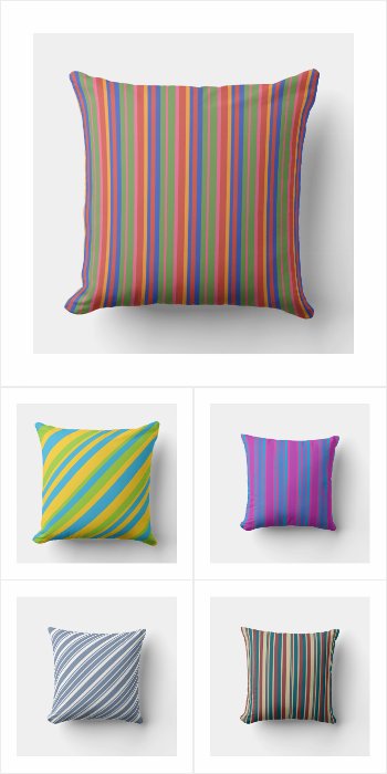 Pillows with Colorful Stripes