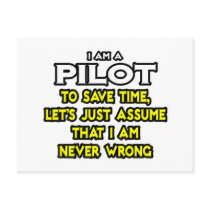 Pilot...Assume I Am Never Wrong Postcards