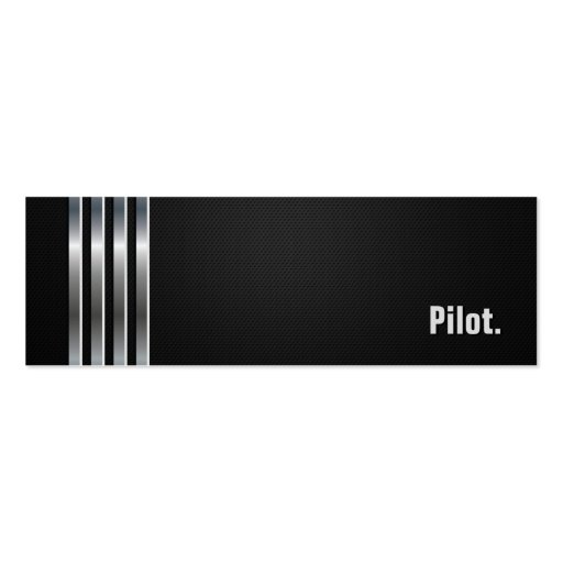 Pilot - Black Silver Stripes Business Card Templates (front side)
