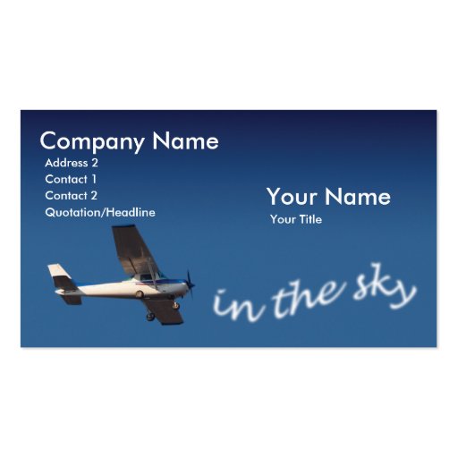 Pilot Business Card Templates (front side)