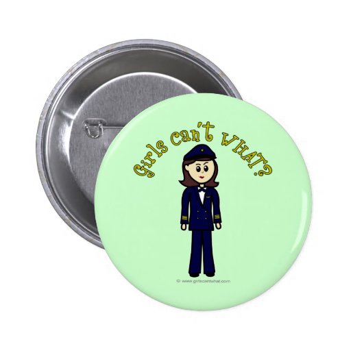 Pilot Girl Pinback Button