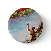 Pilot Waving Button Badge