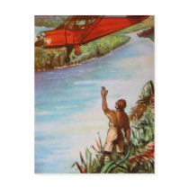 Pilot Waving Postcard