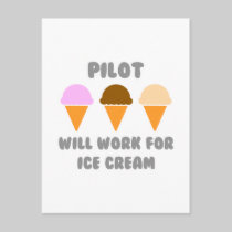 Pilot ... Will Work For Ice Cream Post Cards