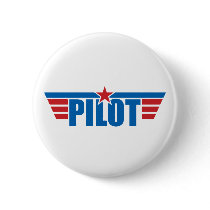 Pilot Wings Badge - Aviation Pinback Buttons