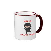 piloto de la línea aérea del ninja tazas