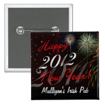 Pin 2012 - favores de la Feliz Año Nuevo de fiesta