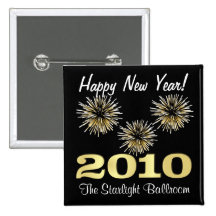 Pin del fiesta de la Feliz Año Nuevo 2010 - patrón