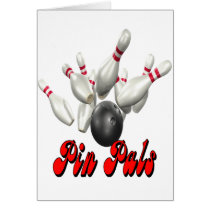 Pin Pals bowling Greeting Card