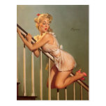 Pin retro de Gil Elvgren del vintage encima del ch Tarjeta Postal