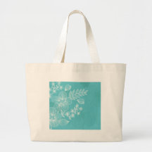 Pin Stripe Flowers Canvas Bag