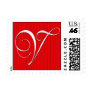 Pin Stripe Red Monogram  - Letter V Postage