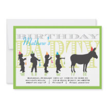 Pin the Tail on the Donkey Birthday Invitation