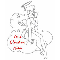 Pin Up Angel Your Cloud or Mine t-shirts