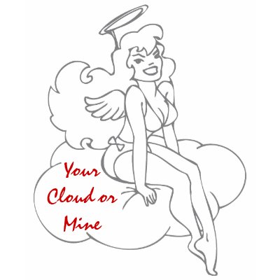 Pin Up Angel Your Cloud or Mine Tee Shirt by alittleblack