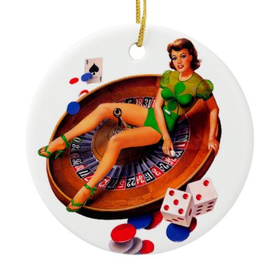 Pin Up Casino Girl Las Vegas Christmas Tree Ornament