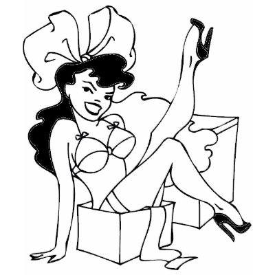 Pin Up Girl Black Hair T Shirt by alittleblack