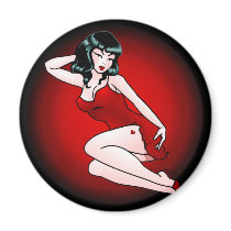 Pin Up Girl Fridge Magnet Sexy Retro Pin-up Gifts by artist_kim_hunter Pin Up Girl Fridge Magnet Sexy Retro Pin-up Gifts
