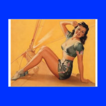 pin up girl toooo post cards