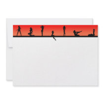 Pin Up Girls Red Orange Top Panel Invitation