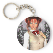 Pin Up Illustration Schoolgirl Keychain keychains