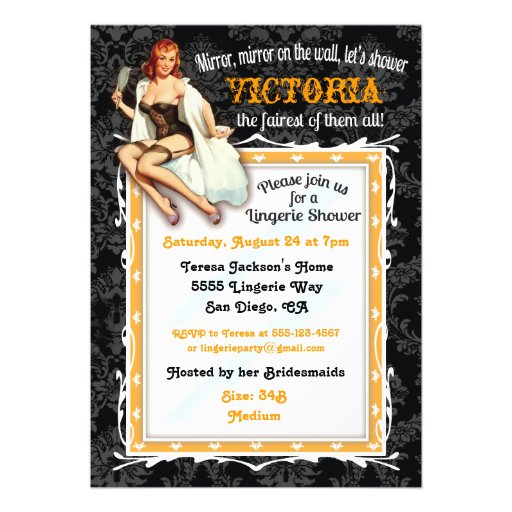 Pin up Lingerie Bridal Shower Party Invitation
