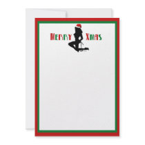 Pin Up Merry Xmas Portrait Invitation
