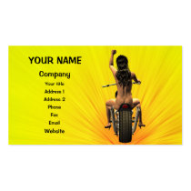 Pin up on a motor bike business cards