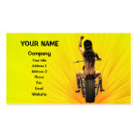 Pin up on a motor bike business cards