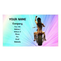 Pin up on a motor bike business card templates