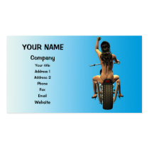 Pin up on a motor bike business cards