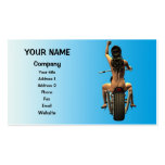 Pin up on a motor bike business cards
